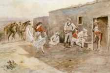 Casa Alegre by Charles Marion Russell Western Giclee Art Print + Free Shipping