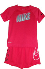 Nike Boy's 2 Piece Set "NIKE" T-Shirt  Short Red  Gray Size: 6 NWT 36
