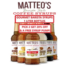 PICK 2 GET 20% OFF~ 1 LITER ~GOURMET BARISTA COFFEE SYRUP SUGAR FREE FLAVORINGS