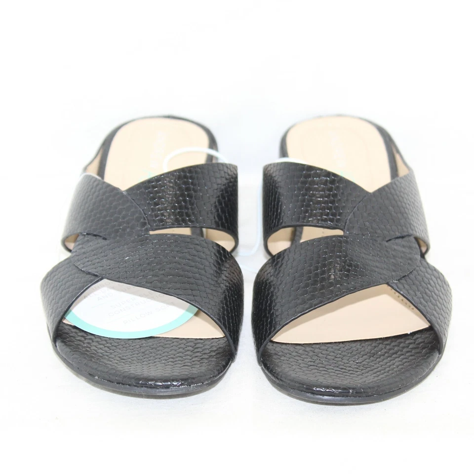 ANDREW GELLER Mujer INDIO Vestido Sandalias Zapato Talla 6M Negro Imitación Cuero NUEVO Foto 4 de 4