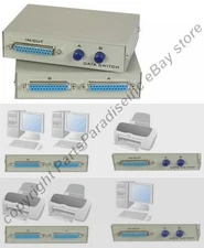 2way/port DB25 pin/wire AB Manual Data Switch Box,Parallel Printer/LPT Device {T
