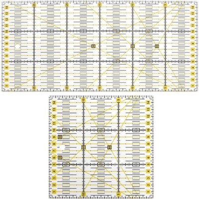 Acryl Quilten Lineal 2er-Set, Patchworklineal 15x15cm/30x15cm