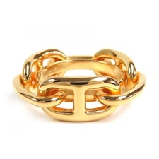 HERMES Lucade Chain D Ancre Scarf Ring Gold with Box Ladies