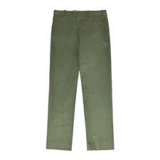 1970s Sears Fieldmaster Olive Chino Pants   Made in USA   Faded Workwear   34x34