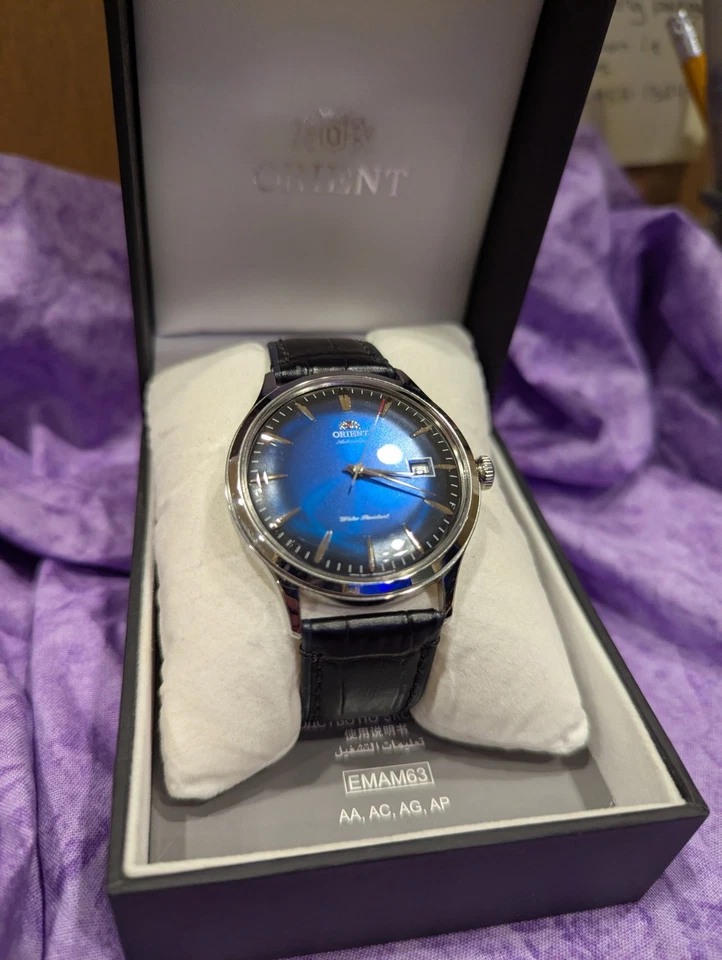 Orient Bambino Blue Automatic Watch  Great Condition Sexy Dial Free Shipping - Image 3 of 4