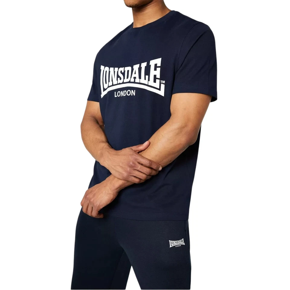 Lonsdale Mens T Shirts Essential Logo Summer Crew Neck Short Sleeve Basic Top - Image 2 of 4