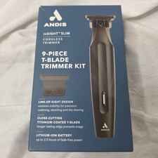 Andis inSIGHT Slim Cordless T Blade Trimmer, Lithium, 9-Piece Kit CEN 