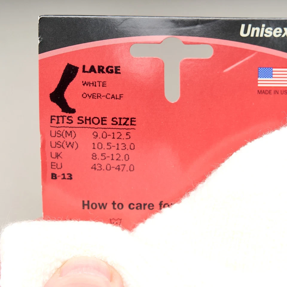 Thorlo Basketball Socks Men’s L Thorlon Over Calf Thick Cushion Vintage 90s NOS - Image 2 of 4