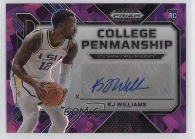 2023 Prizm Draft Picks College Penmanship Purple Ice 83/99 KJ Williams Auto 0v2h