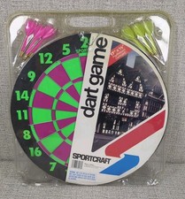 Vintage 17" Sportcraft Dartboard Dart Board Game Two-sided Baseball RARE Color 