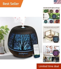Luxury Ultrasonic Aromatherapy Diffuser - 400ml, Automatic Shut-off & LED Lights