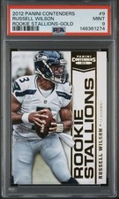 2012 Contenders Russell Wilson Gold /100 Rookie Stallions PSA 9 MINT POP 6!