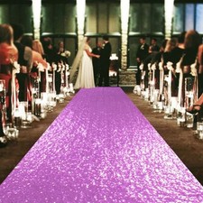 Lavender Carpet Runner for Party 2x15Ft Sequin Aisle Runners for Weddings