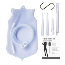 Enema Bag Kit for Colon Cleansing, 2 Quart Open Top Enema Bag with Silicone H...