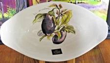 Effetti Italy Oval Serving Bowl Eggplants 12" x 7" NEW