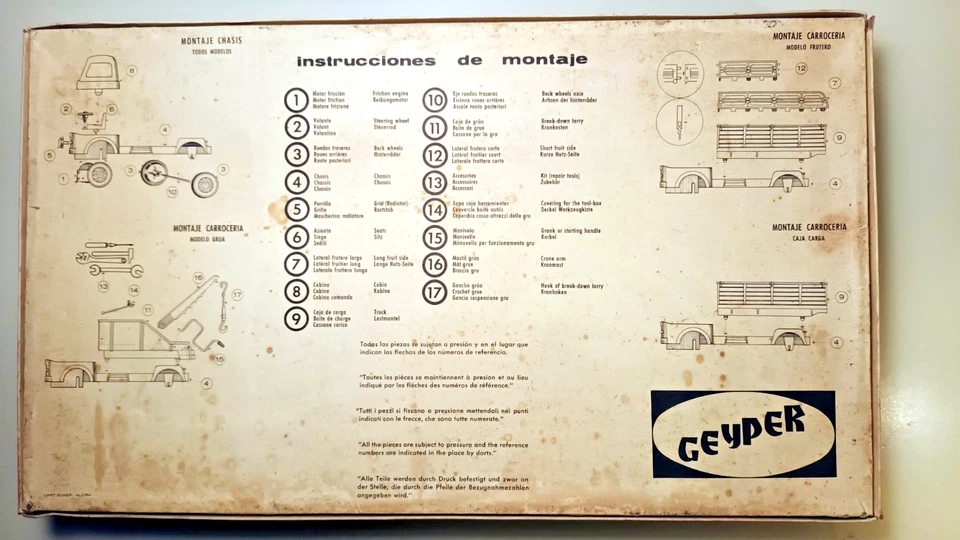 UN CAMION GEYPER anni '60 in SCATOLA DI ASSEMBLAGGIO - made in Spain - VINTAGE - Immagine 4 di 4