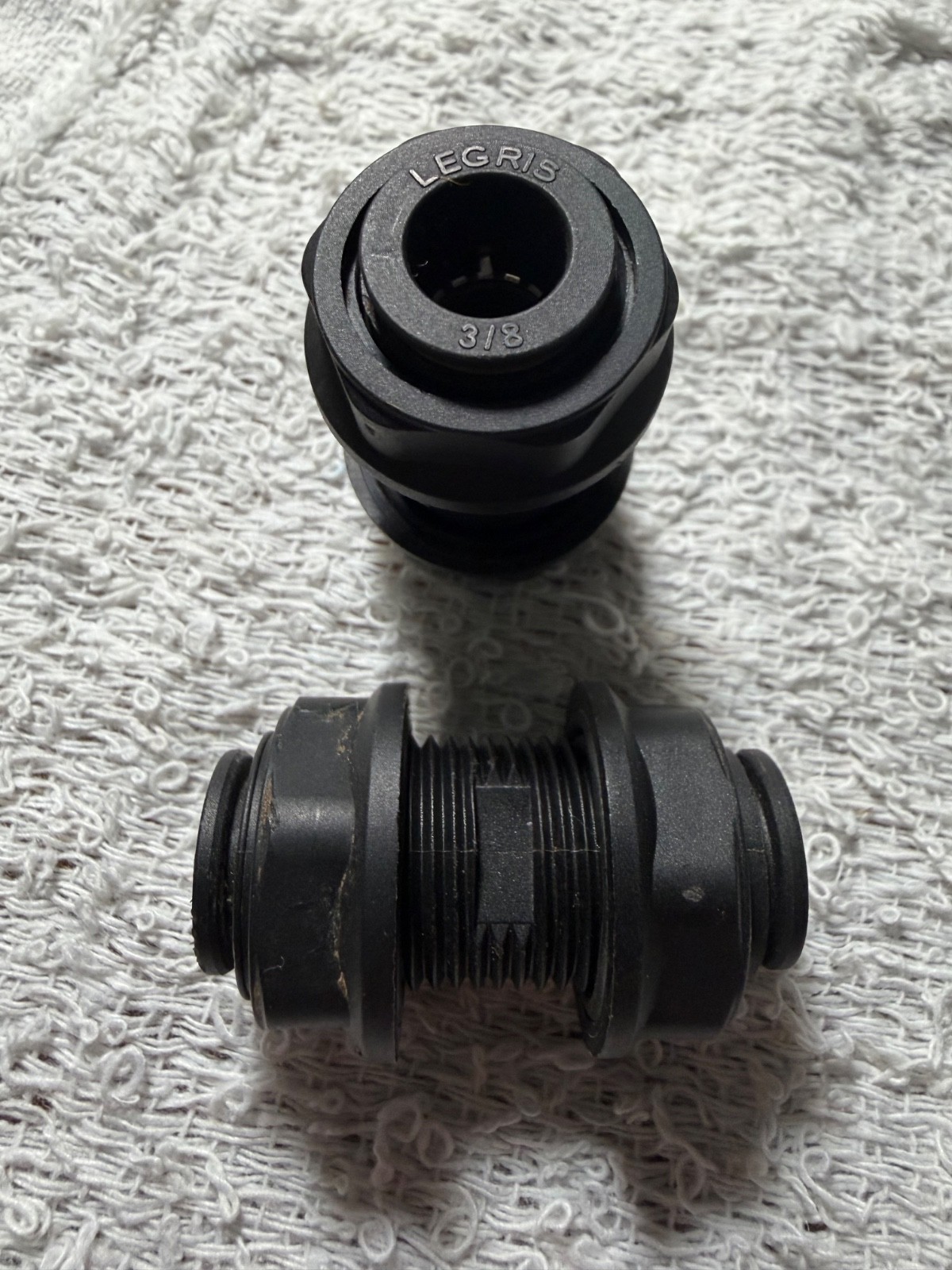 2 Parker Legris 3116 60 00 3/8" Push Connect Bulkhead Union Fittings NOS