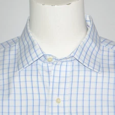 BROOKS BROTHERS Regent Non Iron Blue White Supima Cotton Dress Shirt 16.5 - 36