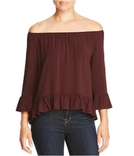 Sanctuary Clothing Womens Julia Peasant Blouse, Purple, X-Small