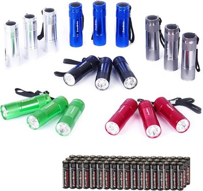 EverBrite 18tlg. LED Taschenlampen Set, mini kleine Taschenlampe mit Lanyard und