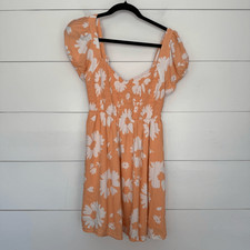 American Eagle Women’s Small Orange White Patterned Mini Dress