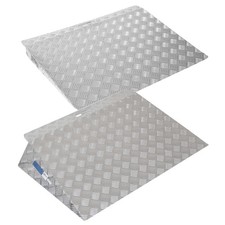 Türschwellenrampe Bordsteinrampe Rollstuhlrampe 250kg 4-12 cm Höhe silber