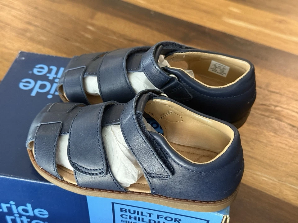Zapatos Stride Rite Niños Pequeños Emerson Cuero Azul Marino Talla 8.5M Nuevos en Caja Foto 2 de 3