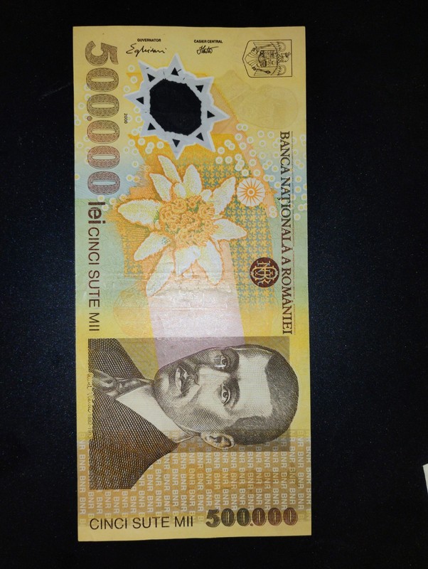 Romanian 500.000 Lei 2000 Unc Polymer Note In Mint Condition 