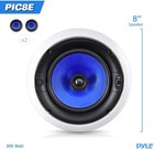 Pyle 8” In-Wall / In-Ceiling Speakers, 250W Peak, Hi-Fi Stereo Sound, Pivoting A — photo 2