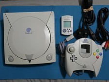 Sega Dreamcast Console Upgraded Battery and Fuse with Controller, VMU and Wires