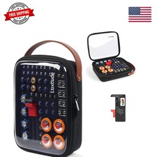 Battery Organizer Storage Case with Tester, Clear Battery Storage Organizer
