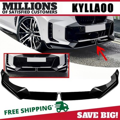 For 2024-25 BMW X5 G05 M Sport LCI MP Style Gloss Black Front Bumper Lip Spoiler