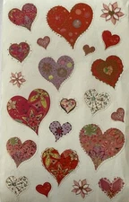 DAZZLING HEART Gold Foiled Mylar Stickers(22pc)Mrs.Grossman’s •love•Valentines ￼
