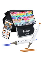 120 Colors Alcohol Markers for Artists, Free APP for Coloring, Dual Tips Alco...