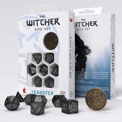 Q-Workshop Witcher Yennefer Obsidian Star Würfelset RPG 8tlg schwarz silber