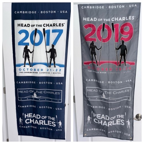 Head of the Charles Regatta 2017 & 2019 Banners Pair Cambridge Boston USA
