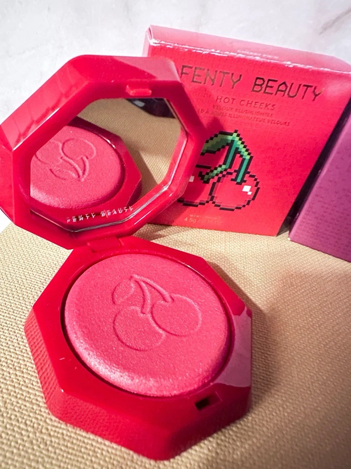 2 Limited Edition Fenty Hot Cheeks Velour Blushlighter Cherry Pop  Cherry Pie’d - Image 3 of 4