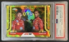 2025 Topps Chrome Sapphire F1 Charles Leclerc Lewis Hamilton Yellow #/75 PSA 10