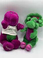 Vintage Barney and Baby Bop Plush Dolls 1992 Excellent Condition 14