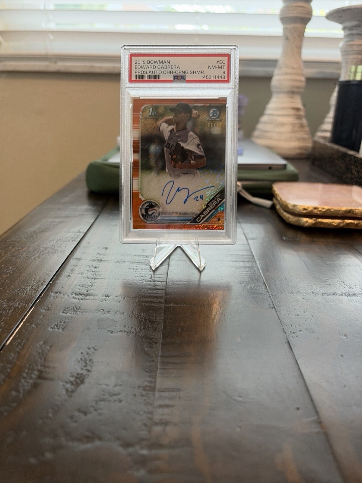 Edward Cabrera 2019 Bowman Chrome Prospect Auto - Orange Refractor /25 (1st)