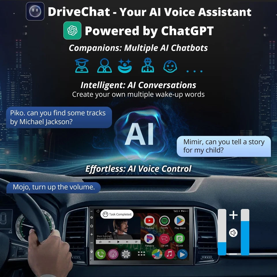 Auto Android Autoradio A6PF 7 Zoll Dopple 2Din Bluetooth GPS Wireless 36EQ DSP - Bild 2 von 4