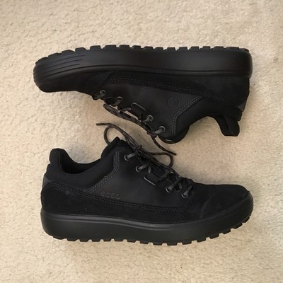 Men s Ecco Black Yak Leather Lace Up Hydromax Waterproof Walking Shoes EU42/US8