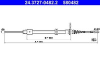 Handbremsseil Seilzug FÜR MERCEDES-BENZ GLK-KLASSE (X204) - ATE 24.3727-0482.2