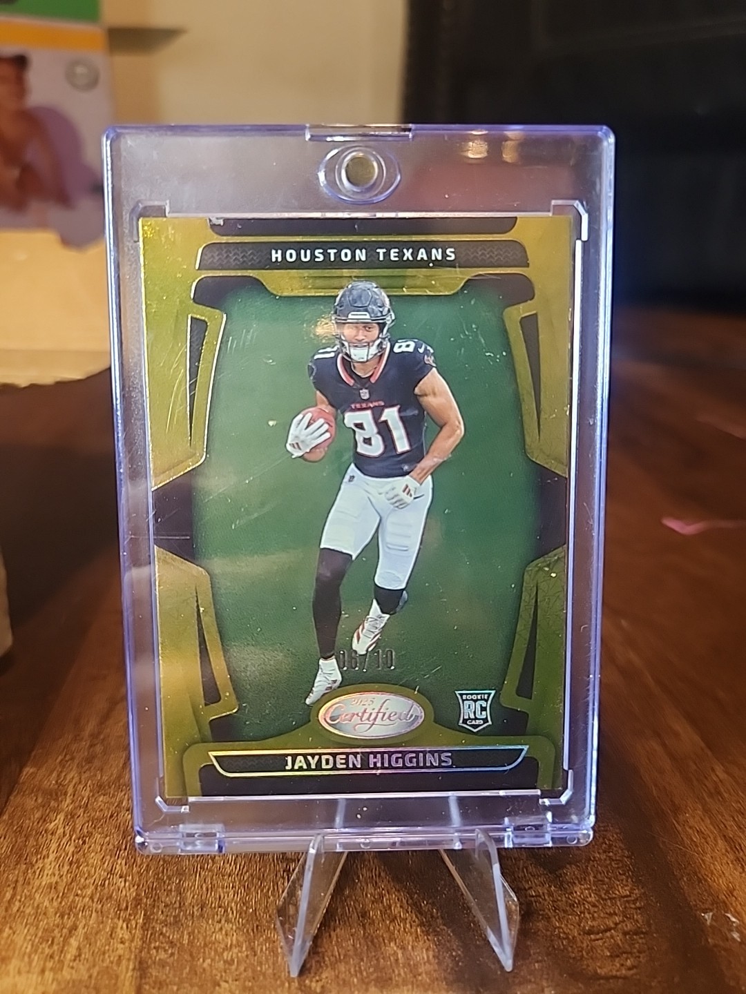 2025 Panini Certified - Jayden Higgins - Gold 06/10 #130 - RC Houston Texans