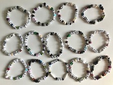 Lot of 14 kandi bead my chemical romance bracelets, pop punk, emo, alt jewelry
