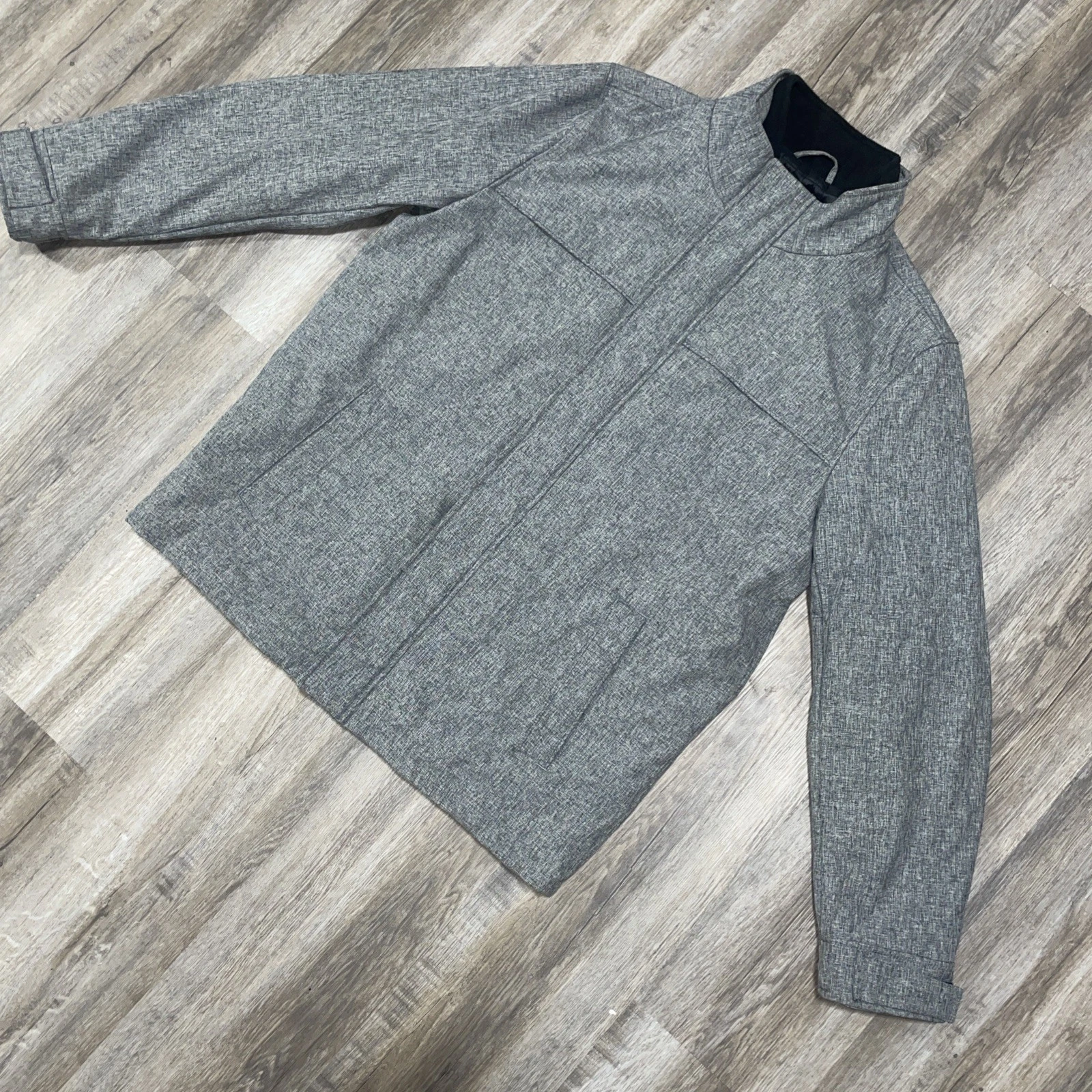 Dockers Mens Large Gray Softshell Jacket Quilted Puffer Lined Full Zip Coat Sz L - product detail image 1