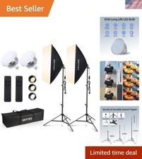 Softbox Lighting Kit2Pack, 20x28in Soft Box 85W 2700-6400K E27 LED Bulb Con...