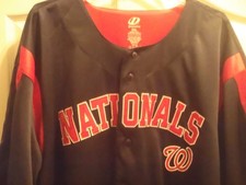 MLB WASHINGTON NATIONALS Dynasty Men's Jersey ~ 2XL, Blue/Red, SS