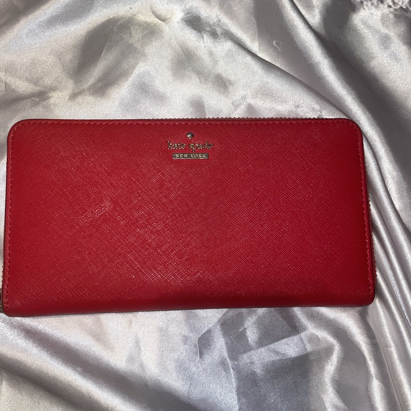 Kate Spade Staci Large Leather Continental Zip Around Wallet Red WLR00130