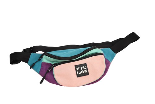 VTK LMN Fanny Pack Belt Bag Multicolor Waist Travel Zip Pouch Festival Retro